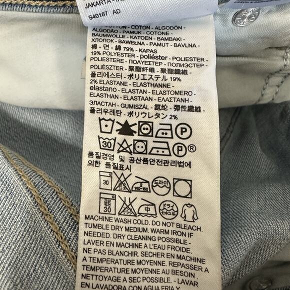 Levis Jeans Womens 24W Classic Straight High Rise Light Wash Stretch Crop Ankle - Picture 10 of 12